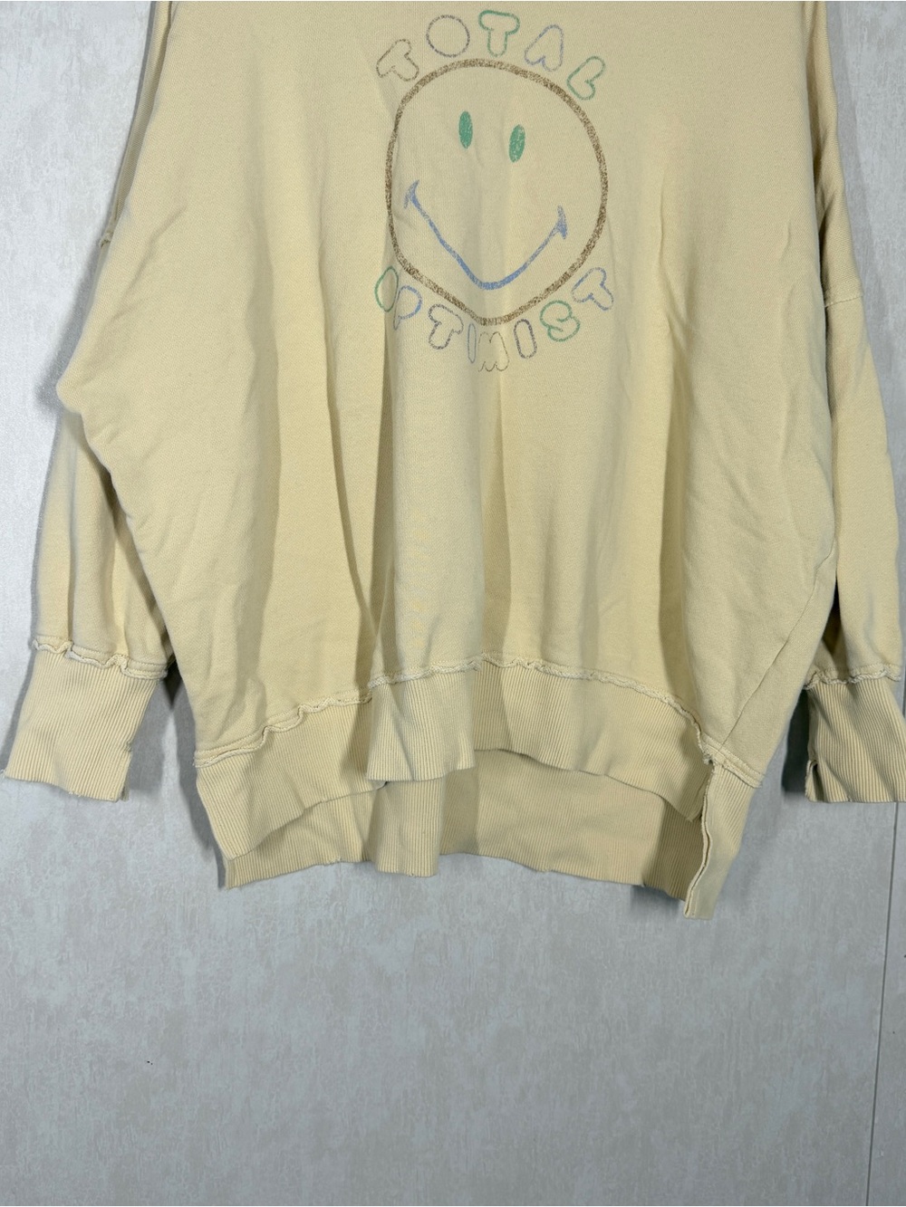 Aerie Women’s Crewneck Oversized Sweatshirt Total Optimist in Yellow M - Picture 5 of 12